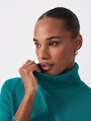 Crew Clothing Blue Merino Wool Libby Roll Neck Jumper - Image 4 of 5