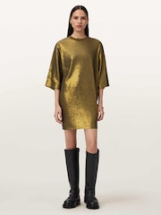 AllSaints Green Opal Logo Dress - Image 2 of 7