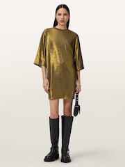 AllSaints Green Opal Logo Dress - Image 5 of 7