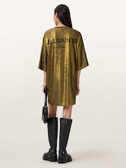 AllSaints Green Opal Logo Dress - Image 6 of 7