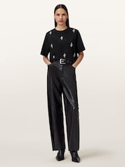 AllSaints Black Rhea Lisa T-Shirt - Image 2 of 7