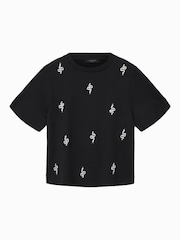 AllSaints Black Rhea Lisa T-Shirt - Image 7 of 7