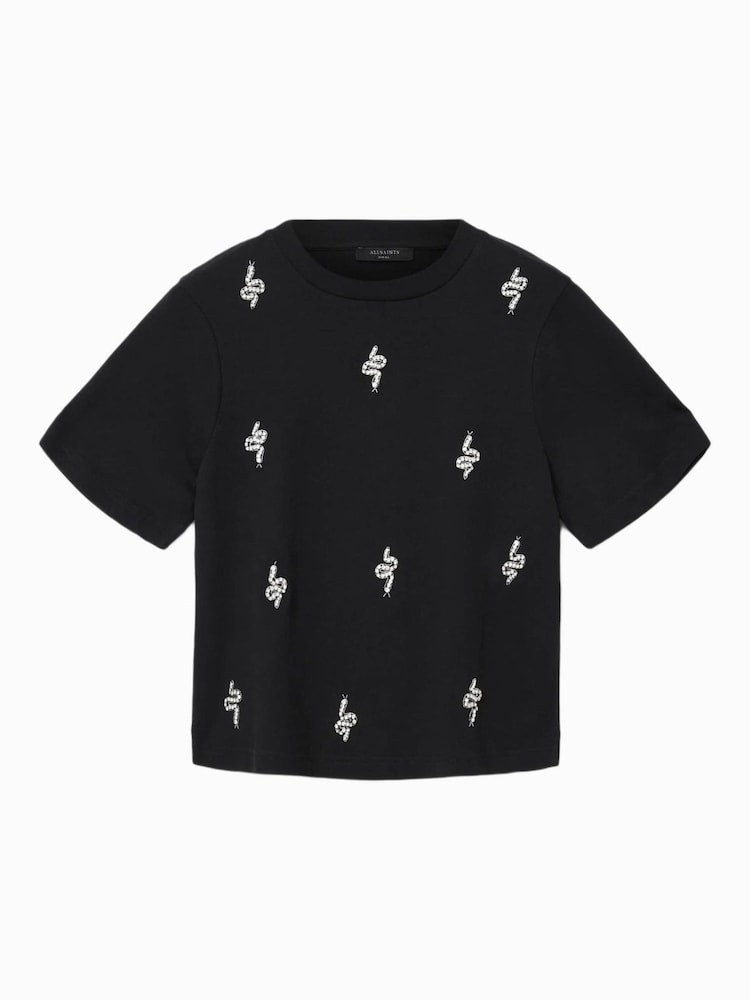 AllSaints Black Rhea Lisa T-Shirt - Image 7 of 7