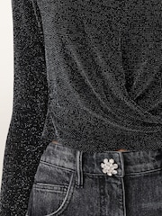 AllSaints Grey Skylar LS T-Shirt - Image 5 of 8