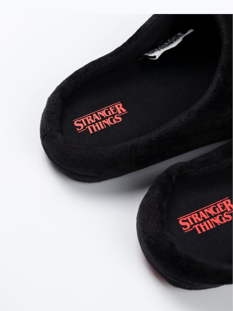 Vanilla Underground Black Stranger Things Mule Slippers - Image 6 of 6 Vanilla Underground Black Stranger Things Mule Slippers - Image 6 of 6