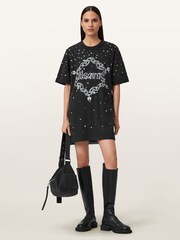 AllSaints Black Drip Scatter Dress - Image 3 of 7