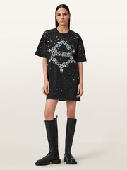 AllSaints Black Drip Scatter Dress - Image 5 of 7