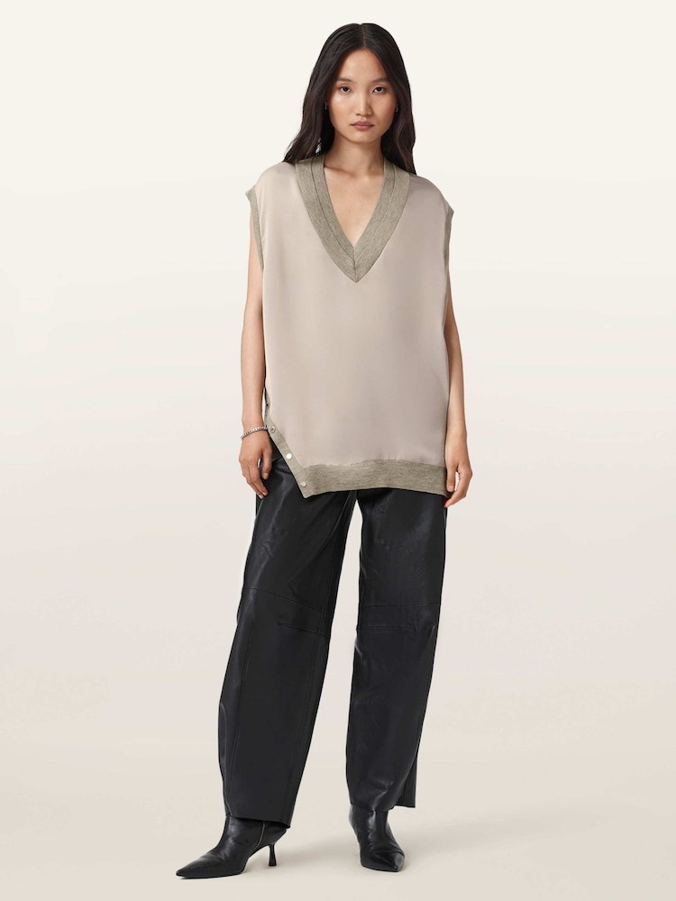 AllSaints Brown Bern Stud Tank Top - Image 2 of 6