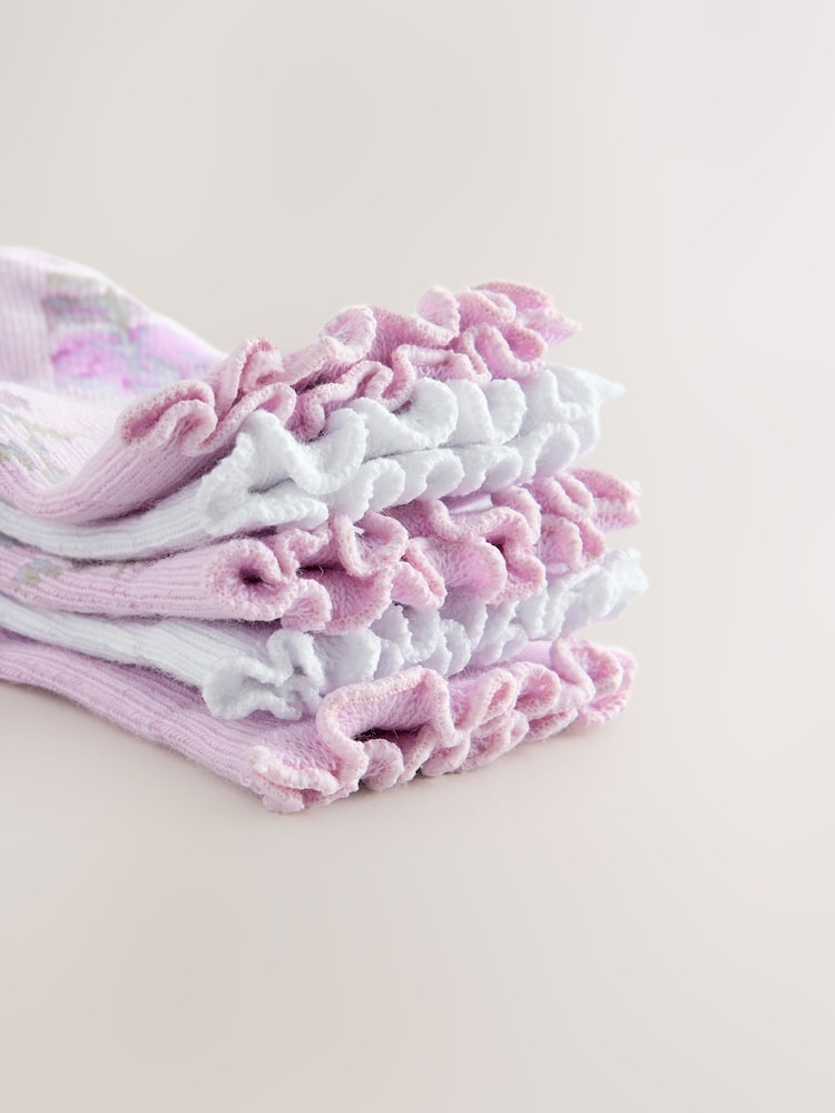 Laura Ashley Multi Baby Ruffle Frill Socks 5 Pack - Image 8 of 8