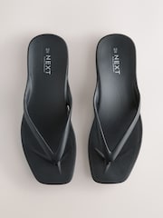 Black Extra Wide Fit Flexi Comfort Flip Flops - Image 1 of 10