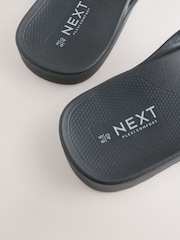 Black Extra Wide Fit Flexi Comfort Flip Flops - Image 9 of 10