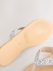 Silver Standard/Wide Fit Forever Comfort® Beaded Toe Thong Sandals - Image 9 of 9