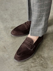 Linzi Dark Brown Aurelio Penny Loafers - Image 1 of 6