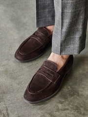 Linzi Dark Brown Aurelio Penny Loafers - Image 6 of 6