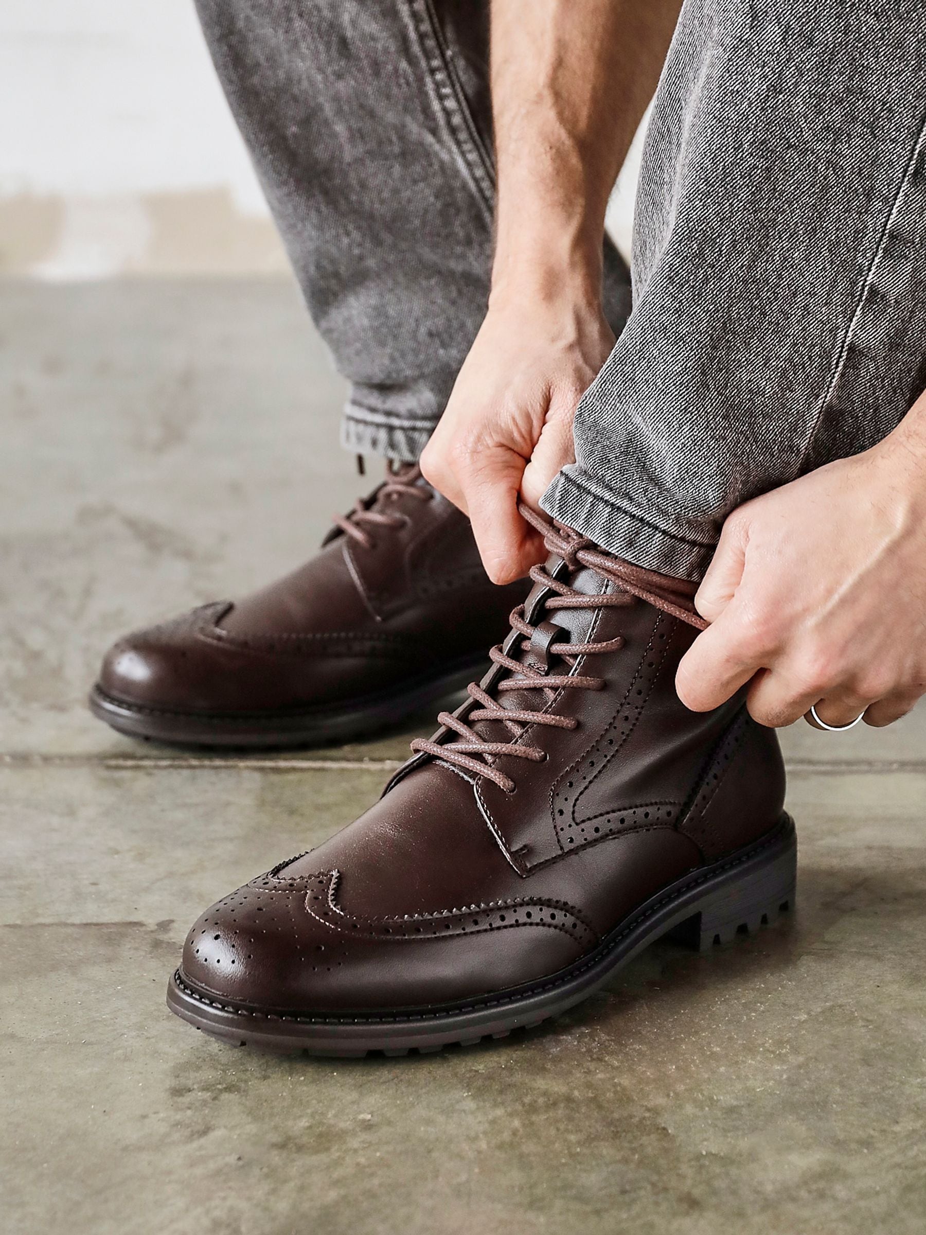 Buy Linzi Brown Leonardo Brogue Boots from Next USA