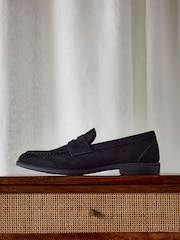 Linzi Black Suede Aurelio Penny Loafers - Image 1 of 6