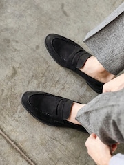 Linzi Black Suede Aurelio Penny Loafers - Image 6 of 6