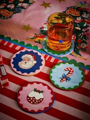 Eleanor Bowmer Multi Fabulously Festive Coasters Set of 4 - Image 1 of 2