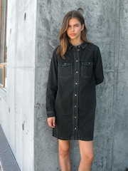 NOISY MAY Black Long Sleeve Denim Dress - Image 1 of 5