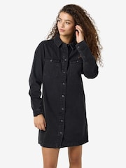 NOISY MAY Black Long Sleeve Denim Dress - Image 3 of 5