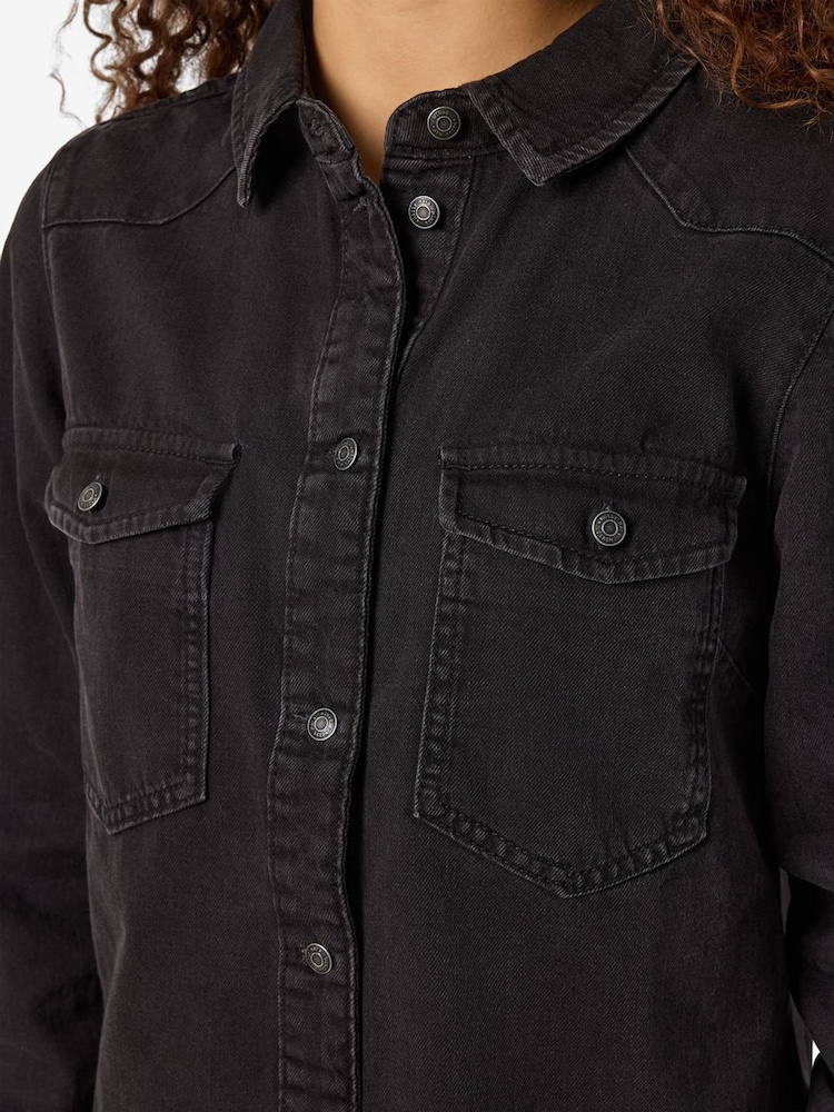 NOISY MAY Black Long Sleeve Denim Dress - Image 5 of 5