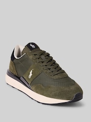 Polo Ralph Lauren Olive Green Train 89 Trainers - Image 2 of 5