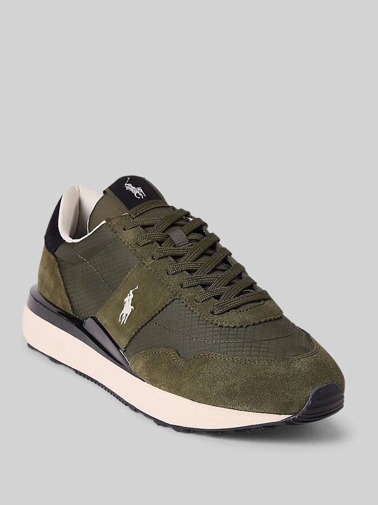 Polo Ralph Lauren Olive Green Train 89 Trainers - Image 2 of 5