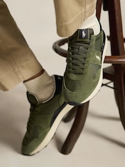 Polo Ralph Lauren Olive Green Train 89 Trainers - Image 6 of 6