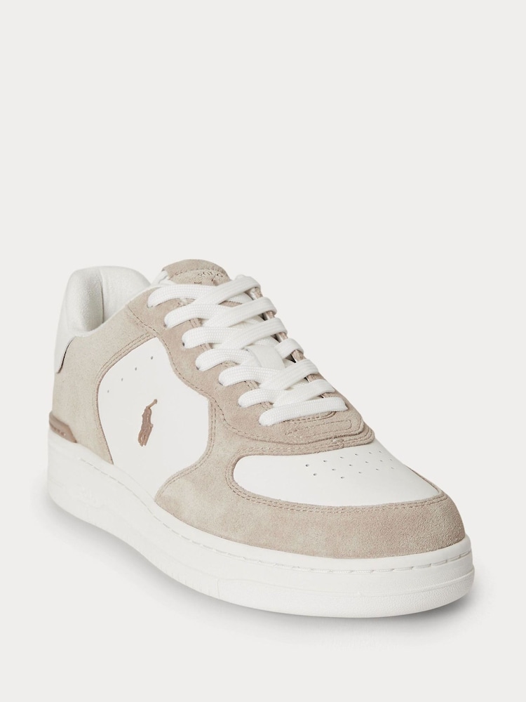 Polo Ralph Lauren Brown/Deckwash White Masters Crt Trainers - Image 2 of 5