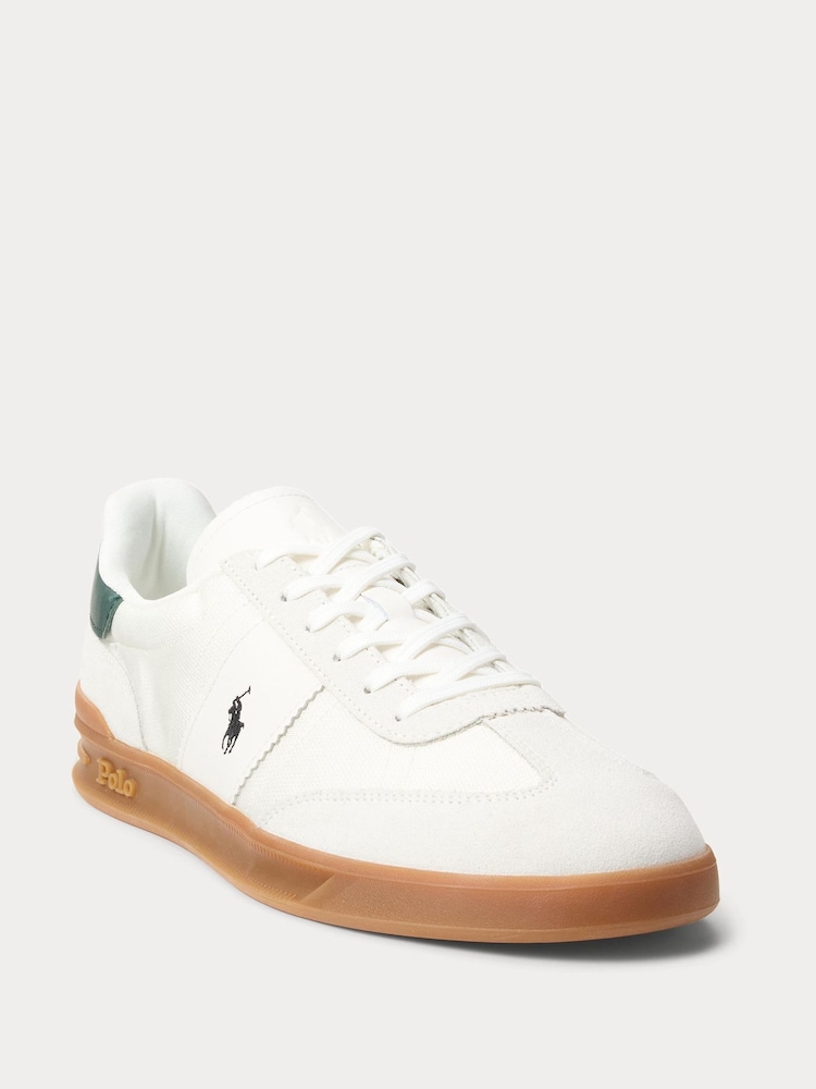 Polo Ralph Lauren Bianco/College Green Aera Gum Trainers - Image 2 of 4