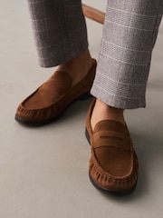 Tan Brown N. Premium Suede Penny Loafers - Image 2 of 2