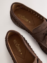 Brown Leather Weave Loafers - Image 4 of 5
