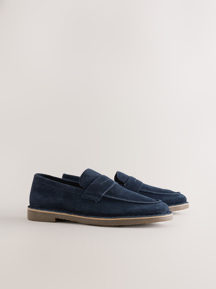 Blue Casual Suede Loafers - Image 1 of 5