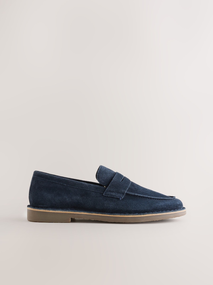 Blue Casual Suede Loafers - Image 2 of 5