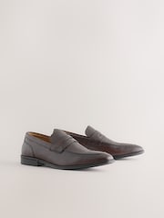 Brown Embossed Leather Loafers - Image 1 of 5