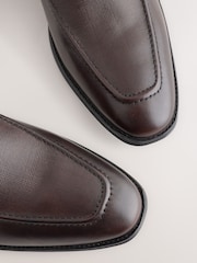 Brown Embossed Leather Loafers - Image 3 of 5
