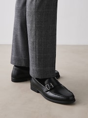 Black Leather Buckle Loafers - Image 1 of 2