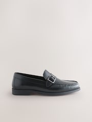 Black Leather Buckle Loafers - Image 4 of 7