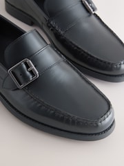 Black Leather Buckle Loafers - Image 5 of 7