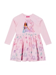 Character Pink Barbie Long Sleeve Unicorn Dress - Image 1 of 9