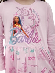 Character Pink Barbie Long Sleeve Unicorn Dress - Image 6 of 9