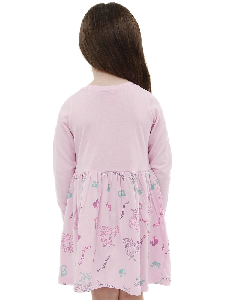 Buy Character Pink Barbie Long Sleeve Unicorn Dress from Next USA