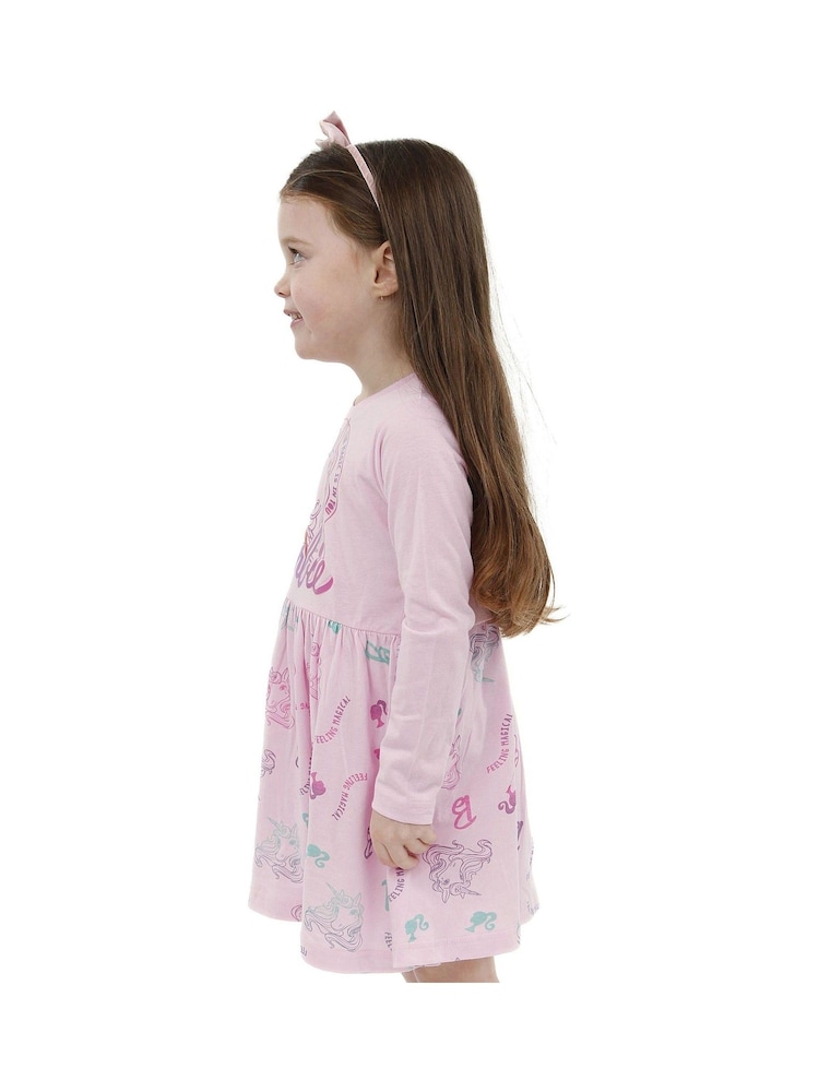 Character Pink Barbie Long Sleeve Unicorn Dress - Image 9 of 9 Character Pink Barbie Long Sleeve Unicorn Dress - Image 9 of 9