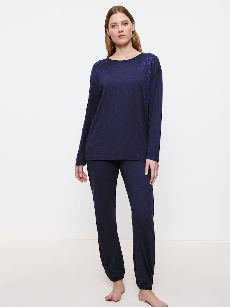 Triumph Blue Endless Comfort - Long-sleeved Pyjamas - Image 1 of 5 Triumph Blue Endless Comfort - Long-sleeved Pyjamas - Image 1 of 5