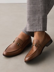 タン ブラウン - レザー Snaffle ローファー - 画像 1 / 2