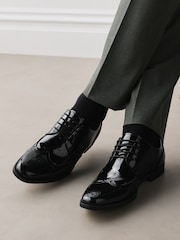 Schwarz - Lack-Budapester-Schuhe - Bild 1 von 7