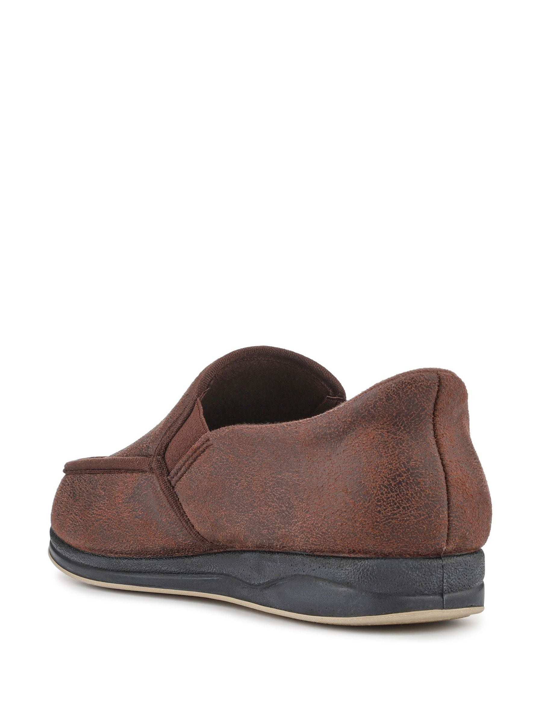 Buy Pavers Brown Extra Wide Memory Foam Slippers from Next USA