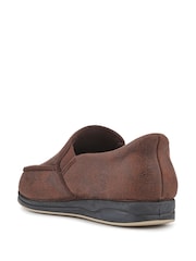 Pavers Brown Extra Wide Memory Foam Slippers - Image 3 of 5