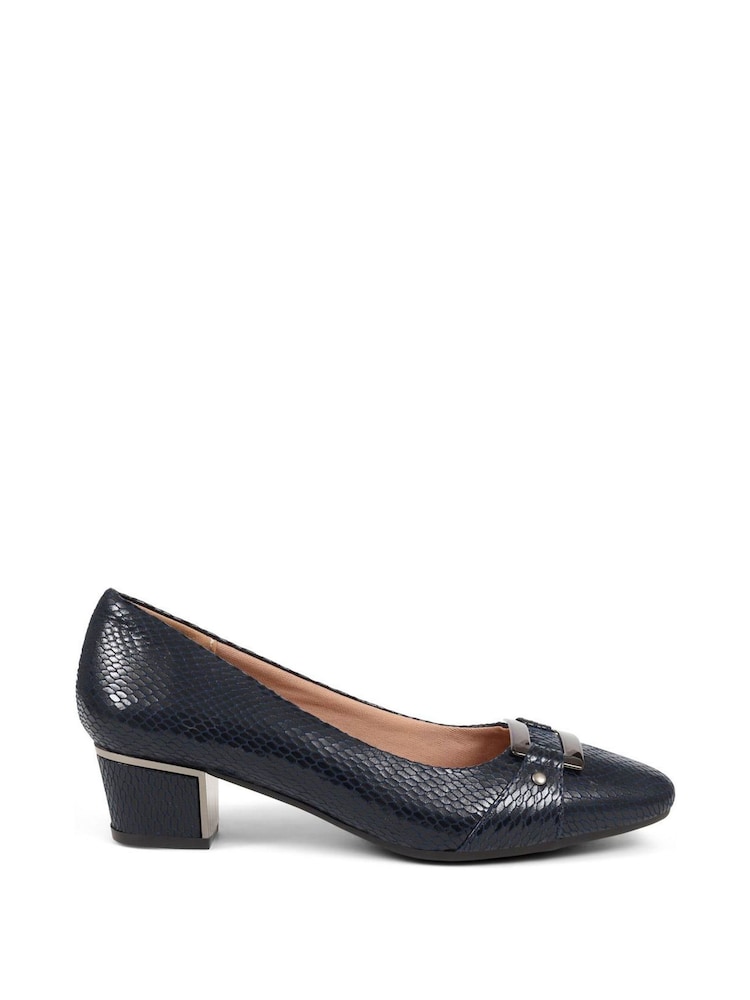 Pavers Blue Heeled Court Shoes - Image 1 of 5 Pavers Blue Heeled Court Shoes - Image 1 of 5