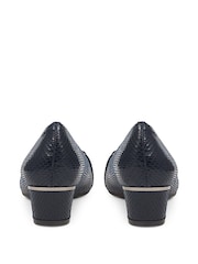 Pavers Blue Heeled Court Shoes - Image 3 of 5